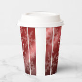 Festive Red Foil Snowflakes Monogram Naam Papieren Bekers (Links)