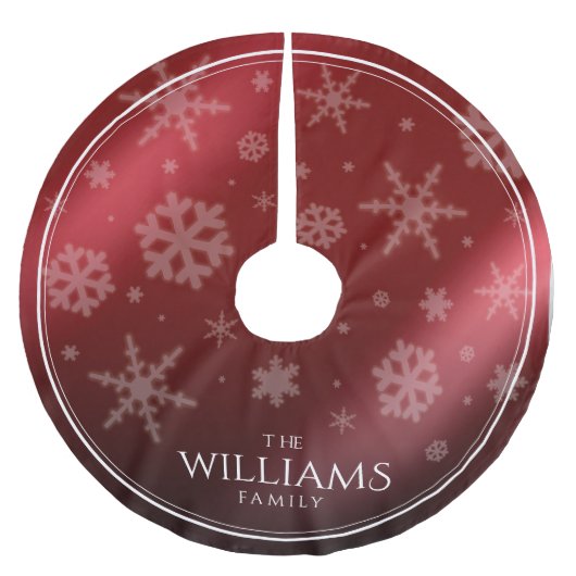 Festive Red Folie Snowflakes Kerstboom Rok (Voorkant)