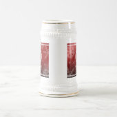 Festive Red Folie Snowflakes Monogram Naam Bierpul (Center)