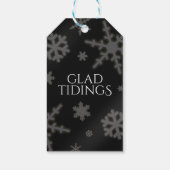 Festive Red Folie Snowflakes Monogram Naam Cadeaulabel (Achterkant)