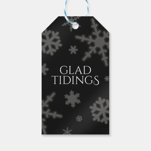 Festive Red Folie Snowflakes Monogram Naam Cadeaulabel (Achterkant)