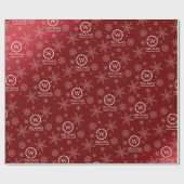 Festive Red Folie Snowflakes Monogram Naam Cadeaupapier (Vlak)