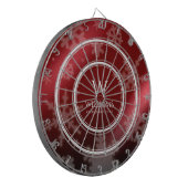 Festive Red Folie Snowflakes Monogram Naam Dartbord (Voorkant Links)