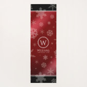 Festive Red Folie Snowflakes Monogram Naam Yogamat (Achterkant)