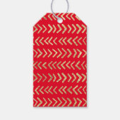 Festive Red Gold Chevron Pattern - Aangepaste cade Cadeaulabel (Voorkant)
