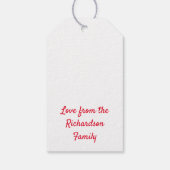 Festive Red Gold Chevron Pattern - Aangepaste cade Cadeaulabel (Achterkant)