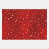 Festive Red & Gold Foil Winter Kerstpatronen Inpakpapier Vel (Voorkant)