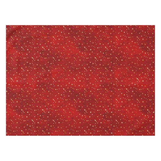 Festive Red & Gold Foil Winter Kerststerren Tafelkleed (Voorkant (Horizontaal))