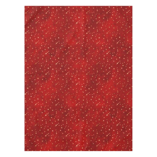 Festive Red & Gold Foil Winter Kerststerren Tafelkleed (Voorkant)