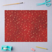 Festive Red & Gold Foil Winter Kerststerren Tissuepapier (Craft)