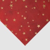 Festive Red & Gold Foil Winter Kerststerren Tissuepapier (Detail)