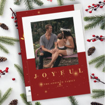 Festive Red & Gold Joyful Two-Afbeelding Kerstmis