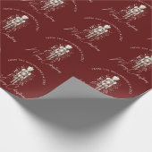 Festive Red Gold Nutcracker Christmas Dark Cadeaupapier (Hoek)