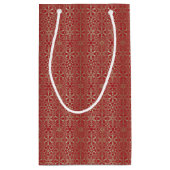 Festive Red Golden Winter Snowflakes Holiday Klein Cadeauzakje (Achterkant)