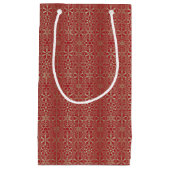 Festive Red Golden Winter Snowflakes Holiday Klein Cadeauzakje (Voorkant)