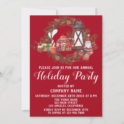 Festive Red Green Company Kerstfeestdag Kaart (Voorkant)