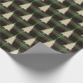 Festive Red, Green & Cream Pset & kerstbomen Cadeaupapier (Hoek)