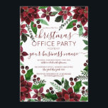 Festive Red Green Floral Ivy Corporate Kerstmis Kaart<br><div class="desc">Deze elegante, feestelijke en artsy feestelijke uitnodiging voor kerstfeestdagen is perfect voor het winterseizoen. Het is voorzien van een kerstfeestvibe met handbeschilderd ruw, folie gouden folie en bosgroene landpunten, bloemen, ivoren, heilige bessen, en bladeren boven op een eenvoudige witte achtergrond aan de voorkant en de rode achtergrond aan de achterkant....</div>