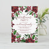 Festive Red Green Floral Ivy Waterverf Kerstmis Kaart (Staand voorkant)