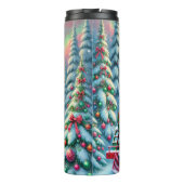 Festive Red Green Forest Train Thermosbeker (Achterkant)