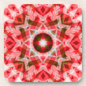 Festive Red Green Geometric Cozy Kerstster Bier Onderzetter (Voorkant)