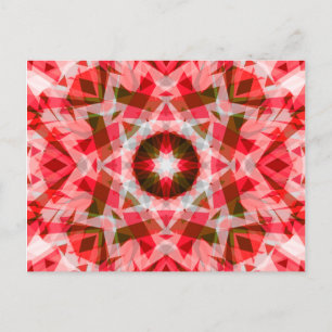 Festive Red Green Geometric Cozy Kerstster Briefkaart