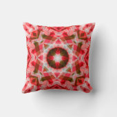 Festive Red Green Geometric Cozy Kerstster Kussen (Achterkant)