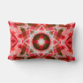 Festive Red Green Geometric Cozy Kerstster Kussen (Achterkant)