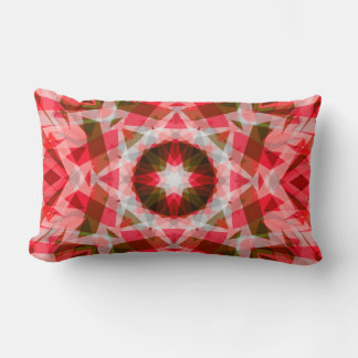 Festive Red Green Geometric Cozy Kerstster Kussen