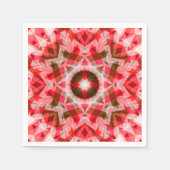 Festive Red Green Geometric Cozy Kerstster Servet (Voorkant)