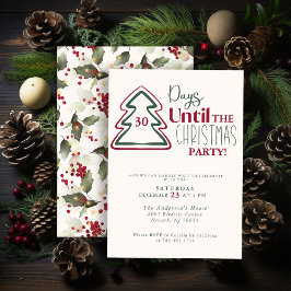 Festive Red Green Gold Christmas Party Invitation Feestdagenkaart