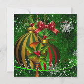 Festive Red Green Gold-kerstfeest Kaart (Achterkant)