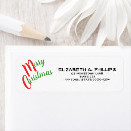 Festive Red Green kersttypografie Aangepast Etiket