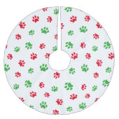 Festive Red Green Paw drukt kerstmis af Kerstboom Rok (Voorkant)