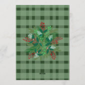 Festive red  & green plaid holiday party kaart (Achterkant)