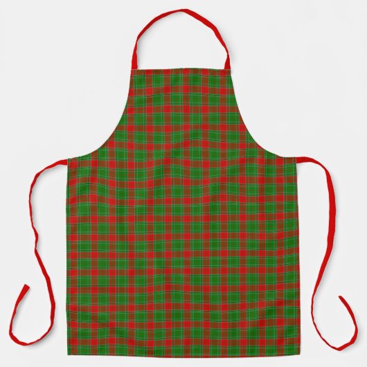 Festive red green plaid Kerstmis Schort (Voorkant)