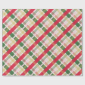 Festive Red Green Pset Holiday Kerstmis Cadeaupapier (Vlak)