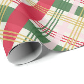 Festive Red Green Pset Holiday Kerstmis Cadeaupapier (Rol Hoek)