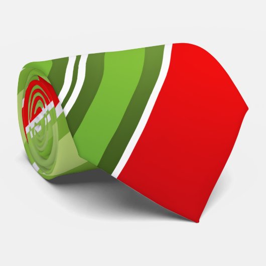 FESTIVE Red Green White-kerststrepen Stropdas (Opgerold)