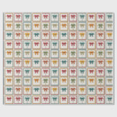 Festive Red Green Yellow Bows Art Cadeaupapier (Vlak)