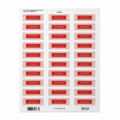 Festive Red Holiday Stripes Return Address Label (Full Sheet)