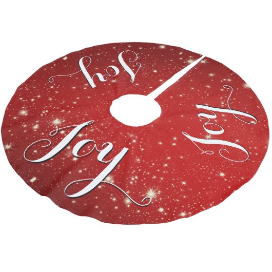 Festive Red, JOY, kerstFeestdagen Kerstboom Rok (Gekanteld)