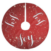 Festive Red, JOY, kerstFeestdagen Kerstboom Rok (Voorkant)
