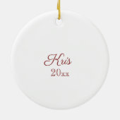 Festive Red Kardinaal met pinnekloon Prettige fees Keramisch Ornament (Achterkant)