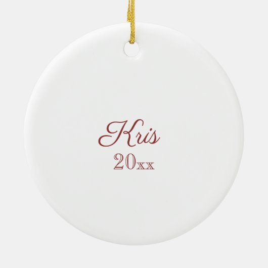 Festive Red Kardinaal met pinnekloon Prettige fees Keramisch Ornament (Achterkant)