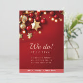 Festive Red Kerstfeest Weddenschap Kaart (Staand voorkant)