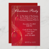 Festive Red-kerstfeestelijke uitnodiging (Voorkant / Achterkant)