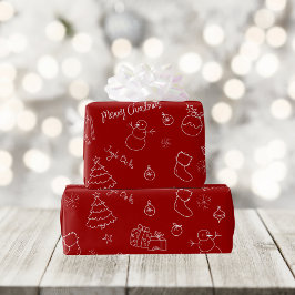 Festive Red-kerstinpakpapier Cadeaupapier