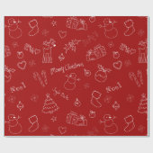 Festive Red-kerstinpakpapier Cadeaupapier (Vlak)