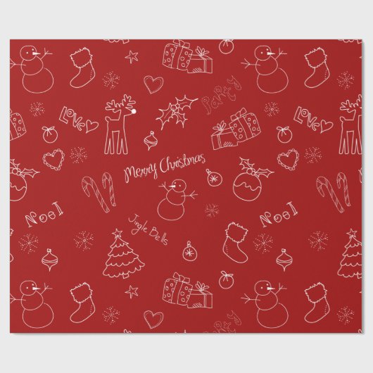 Festive Red-kerstinpakpapier Cadeaupapier (Vlak)